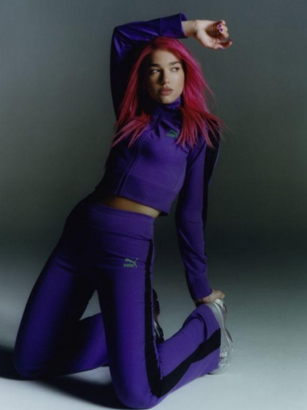 Dua Lipa's Purple Track Jacket